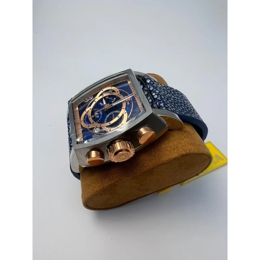 #W012 Invicta S1 Rally 34184 Swiss Quartz 48mm Blue Stingray Strap Men's Watch